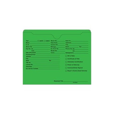 ASP Ultra Hvy Dty Deal Jackets Printed, 9 1/2"X11 3/4", 100 Per Pk:Green Pk 5744-100